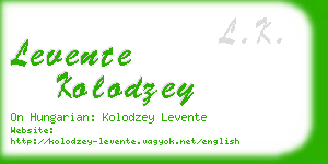 levente kolodzey business card